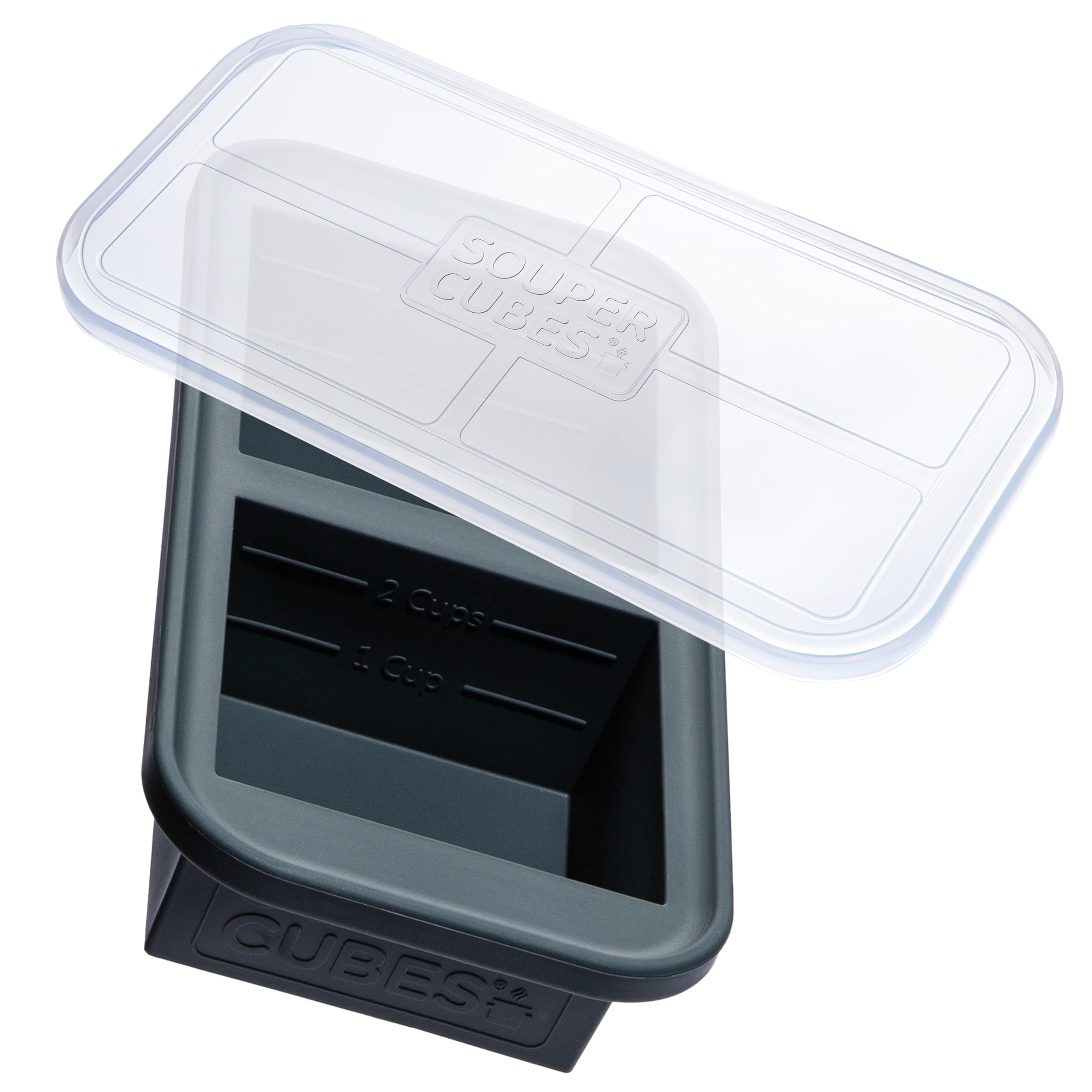 Souper Cubes 2 Cup Silicone Freezer Molds with Lids – Soup Cubes for Freezing Lasagna, Leftovers, Soups, Sauces, Casseroles, Meal Prep Meals and More – Aqua 2-Pack