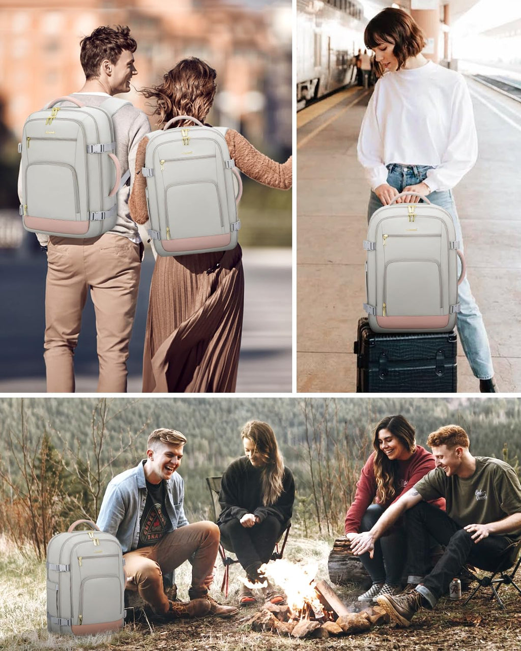 LOVEVOOK Carry On Travel Backpack For Women Men Flight Approved, 40L Personal Item Backpack for Airplanes, Business Weekender Overnight Daypack Fits 17 Inch Laptop, With 2 Packing Cubes, Black