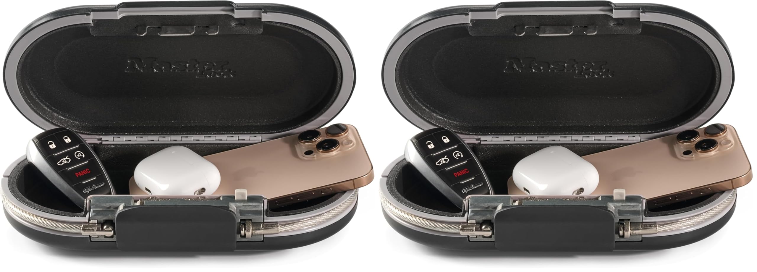 Master Lock Portable Small Lock Box, Set Your Own Combination Lock Portable Safe, Personal Travel Safe, 5900D, Gunmetal Grey