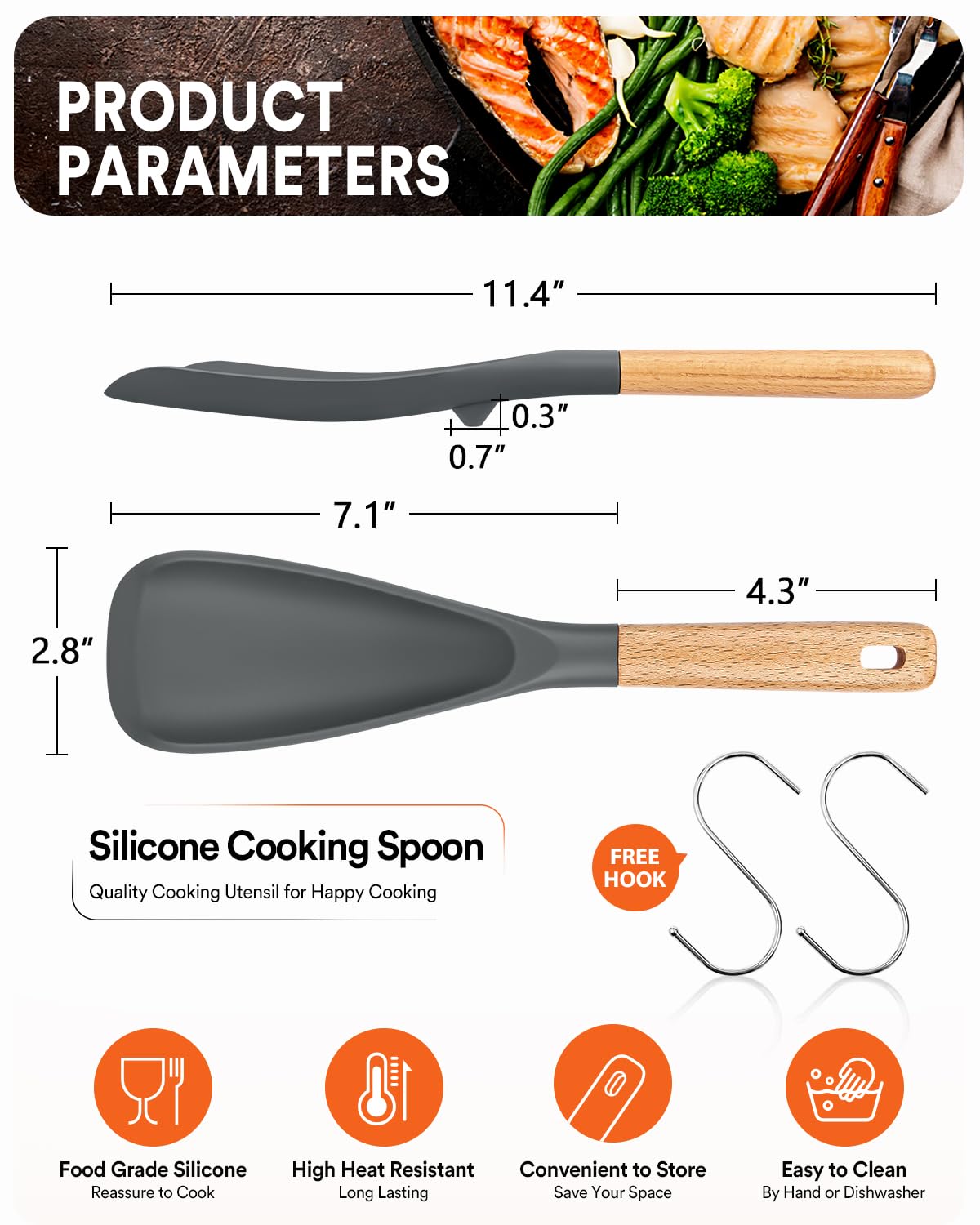 Cooking Spoon for Nonstick Cookwares, Nonstick Safe Cooking Spoon | Protect Your Pans – Gen X Kitchen