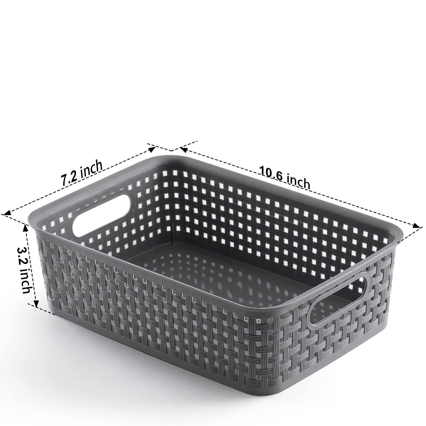 [ 12 Pack ] Plastic Storage Baskets - Small Pantry Organization and Storage Bins - Household Organizers for Laundry Room, Bathrooms, Bedrooms, Kitchens, Cabinets, Countertops, Under Sink or On Shelve