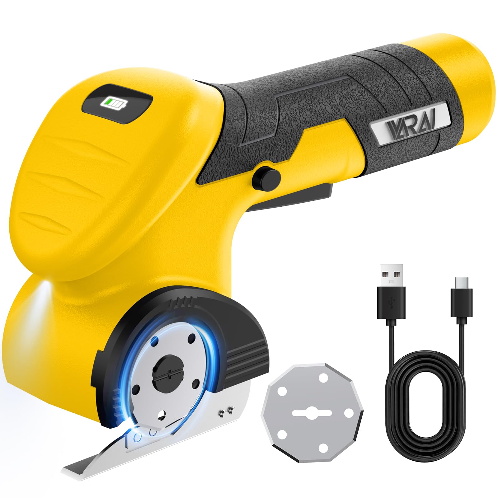 2026 Cordless Electric Scissors, Fast Charging Rechargeable Cardboard Cutter with Replaceable Blades and Long-Lasting Battery, Effortless Cutting for Cloth, Fabric, Plastic & Leather
