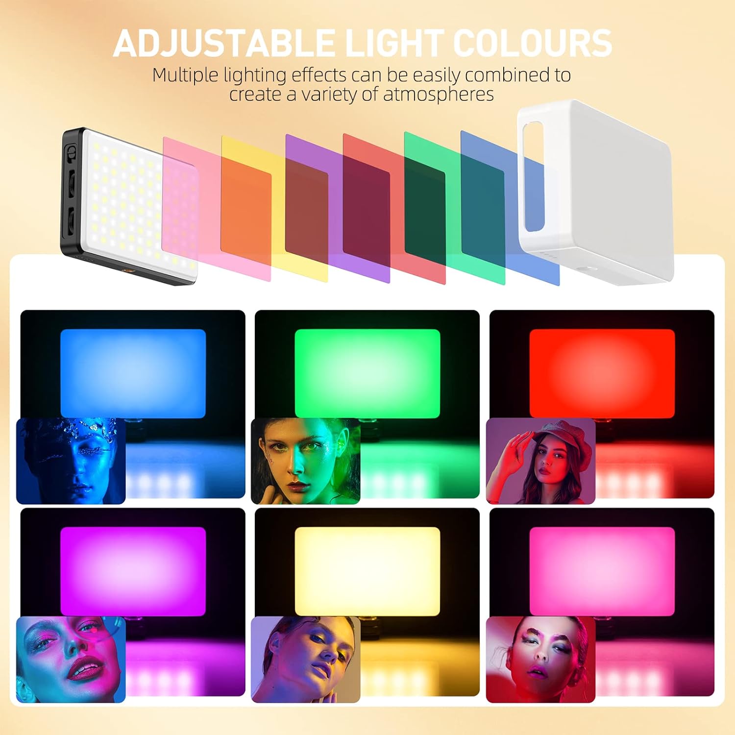 120 LED Phone Light, Selfie Light for iPhone, 5000Mah Rechargeable Clip Video Light for Phone, Camera, Laptop, iPad, Adjusted 3 Lights Modes for Selfie, Video Conference, TikTok, Vlog (Black)