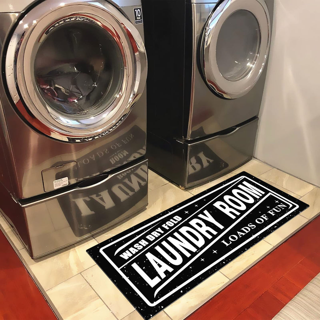 UKELER Laundry Room Rug Runner, Farmhouse Laundry Mats for Washroom Laundry Room Bathroom Kitchen, Non Slip Anti Fatigue Laundry Rugs 48''x20''