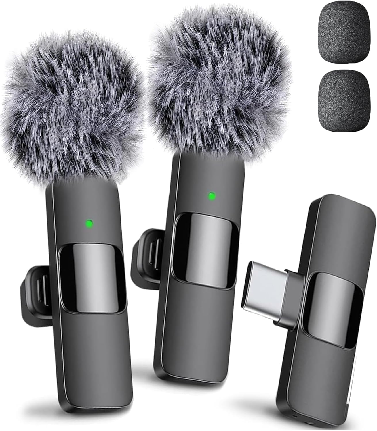 Mini Mic Pro (Latest Model) - Wireless Mini Microphone for iPhone, iPad, Android - 2 Pack Lavalier Microphone for Video Recording - iPhone Mic Crystal Clear Recording with USB-C for Content Creators
