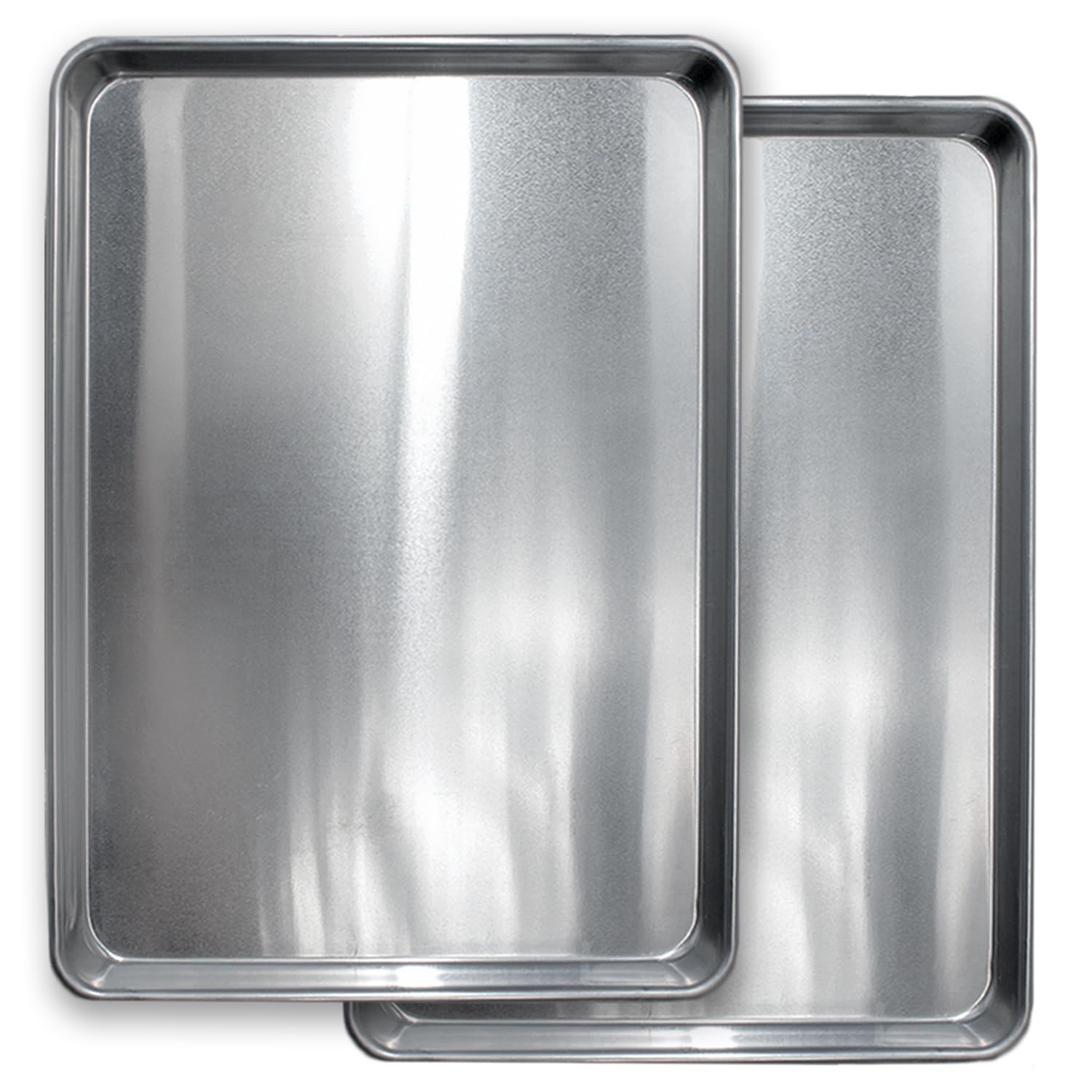 Commercial Quality Cookie Sheet Pan - 2 Pack Aluminum Half Sheet Baking Pan by Saffron & Sage Home Living - This 18x13 Baking Sheet Set is Rust & Warp Resistant, Heavy Duty, of Thick Gauge