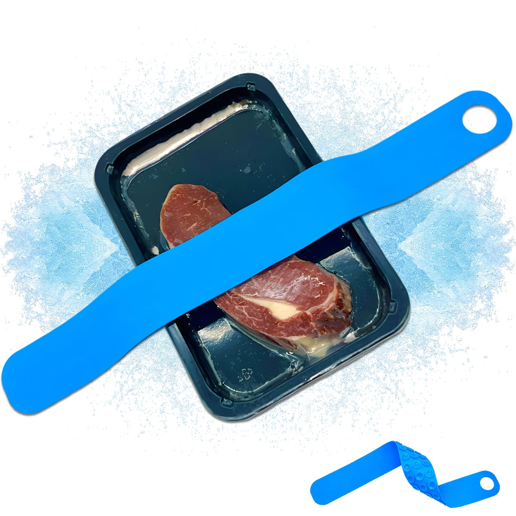 Thaw Belt, Silicone Sink Thawing Fixator Belt, Longer Faster & Safer Defrosting Belt for Frozen Meat Fruit and Vegetable, Thaws in Minutes Instead of Hours, Super Suction, no Heat Required (Blue)