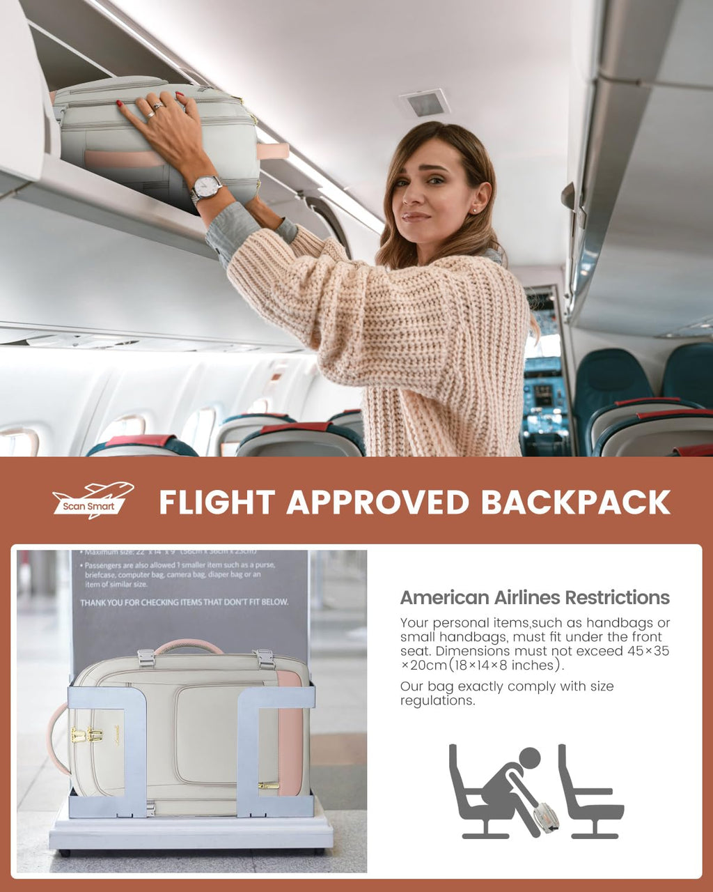 LOVEVOOK Carry On Travel Backpack For Women Men Flight Approved, 40L Personal Item Backpack for Airplanes, Business Weekender Overnight Daypack Fits 17 Inch Laptop, With 2 Packing Cubes, Black