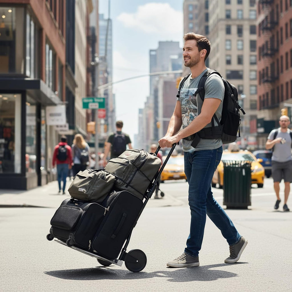 Leeyoung Folding Hand Truck and Dolly,309 lb Capacity Aluminum Portable Cart with Telescoping Handle and PP+EVA Wheels