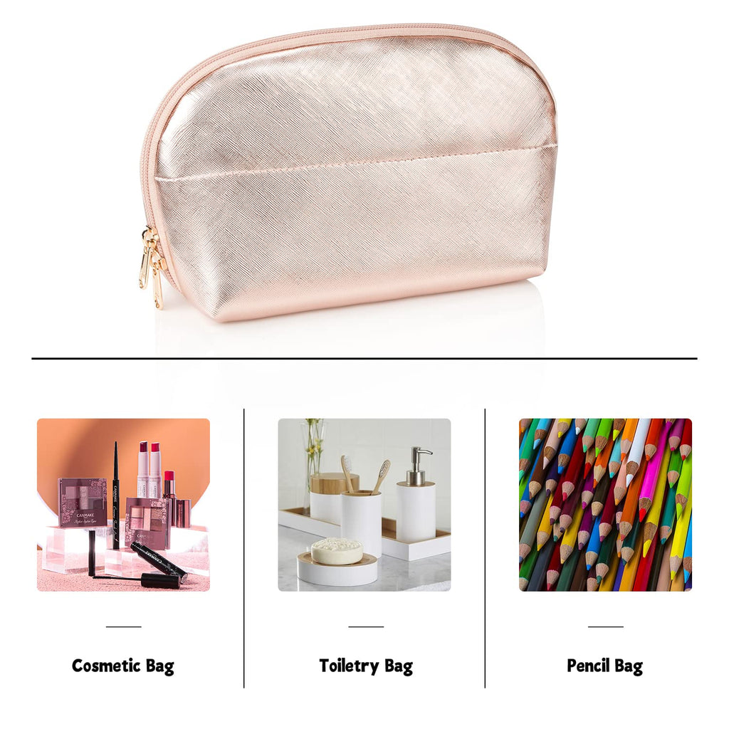 Ethereal Clear Makeup Bag, TSA Travel Makeup Organizer Bag Rose Gold Makeup Bags for Women Small Cosmetic Bag Portable Makeup Bag for Purse