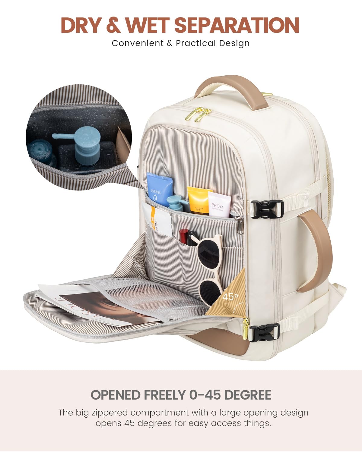 LOVEVOOK Carry On Travel Backpack For Women Men Flight Approved, 40L Personal Item Backpack for Airplanes, Business Weekender Overnight Daypack Fits 17 Inch Laptop, With 2 Packing Cubes, Black