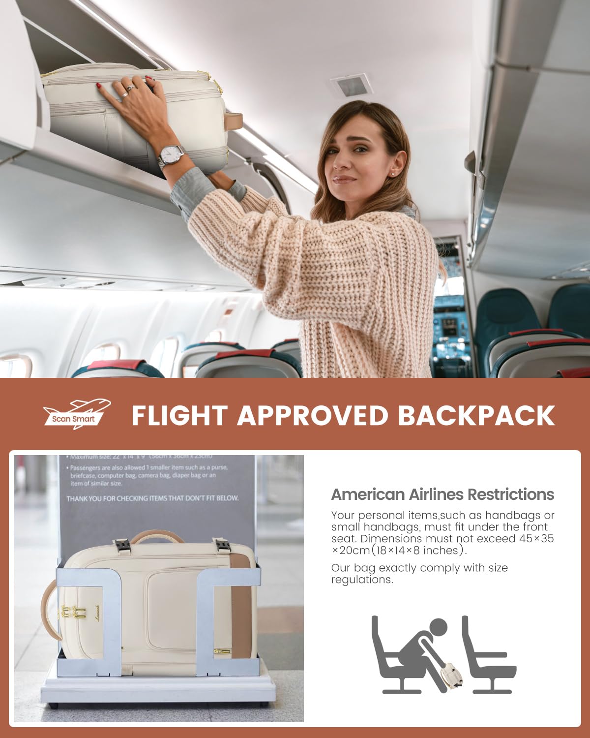 LOVEVOOK Carry On Travel Backpack For Women Men Flight Approved, 40L Personal Item Backpack for Airplanes, Business Weekender Overnight Daypack Fits 17 Inch Laptop, With 2 Packing Cubes, Black