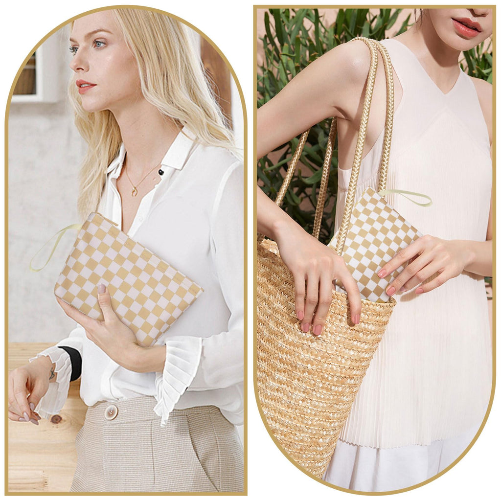 Ethereal Clear Makeup Bag, TSA Travel Makeup Organizer Bag Rose Gold Makeup Bags for Women Small Cosmetic Bag Portable Makeup Bag for Purse