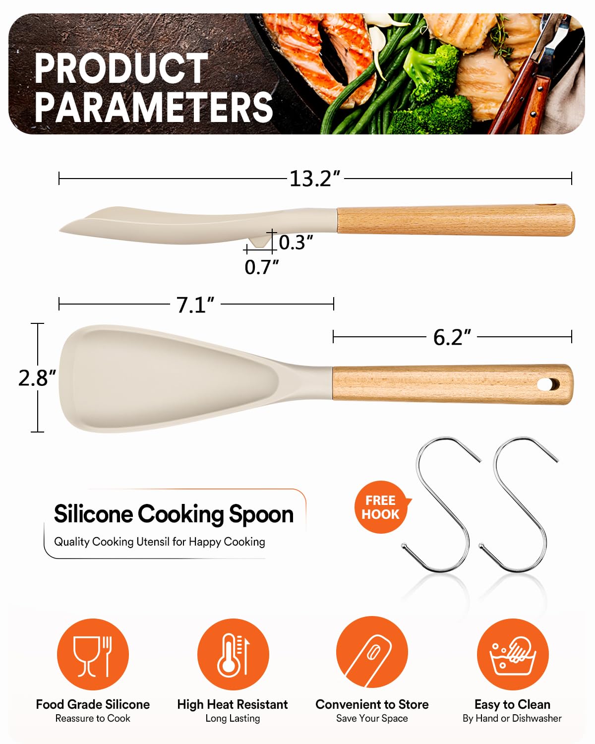 Cooking Spoon for Nonstick Cookwares, Nonstick Safe Cooking Spoon | Protect Your Pans – Gen X Kitchen