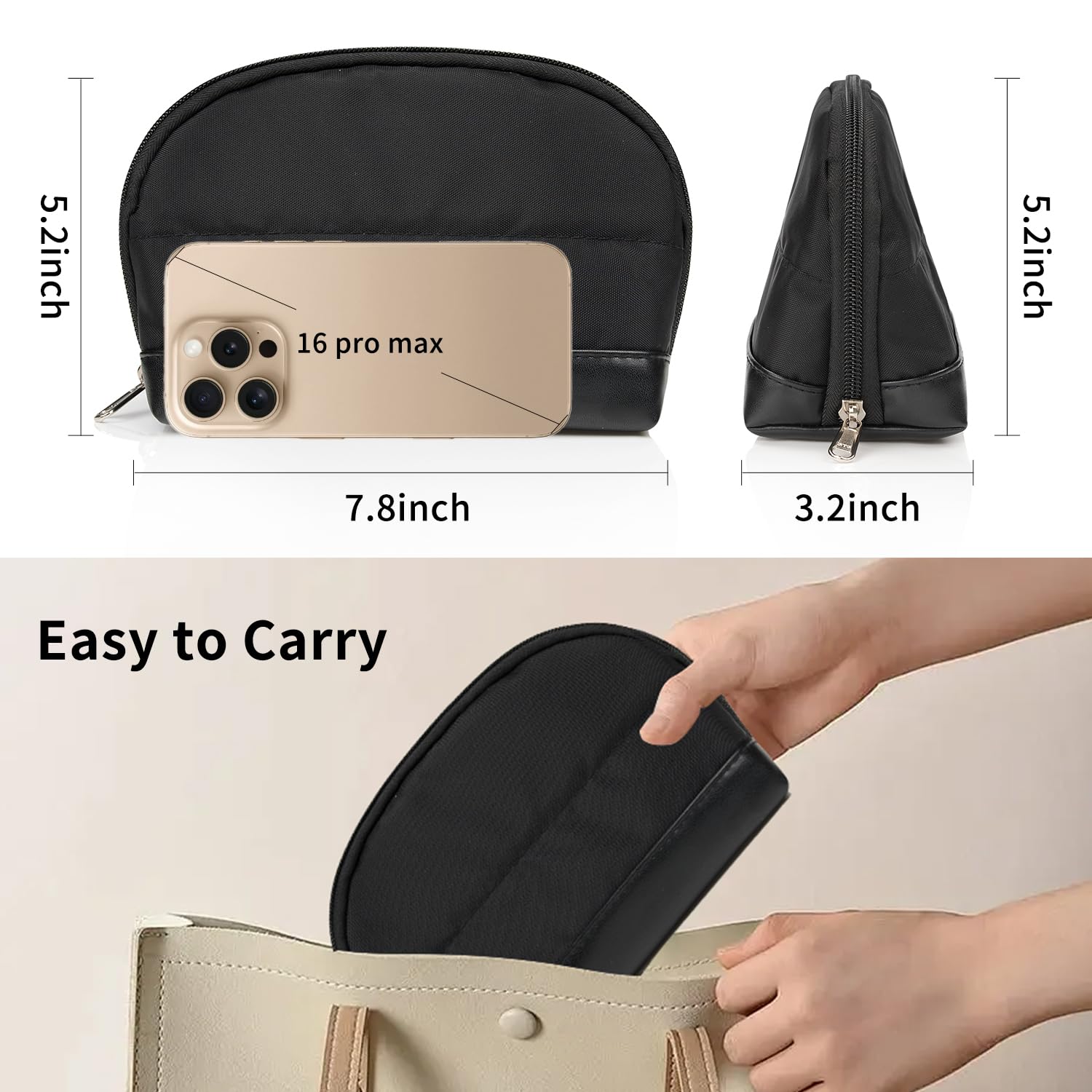 Ethereal Clear Makeup Bag, TSA Travel Makeup Organizer Bag Rose Gold Makeup Bags for Women Small Cosmetic Bag Portable Makeup Bag for Purse