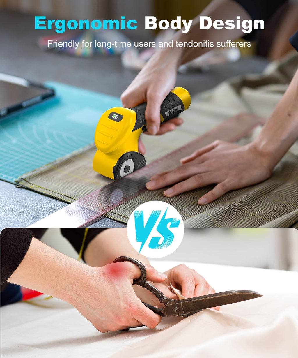 2026 Cordless Electric Scissors, Fast Charging Rechargeable Cardboard Cutter with Replaceable Blades and Long-Lasting Battery, Effortless Cutting for Cloth, Fabric, Plastic & Leather