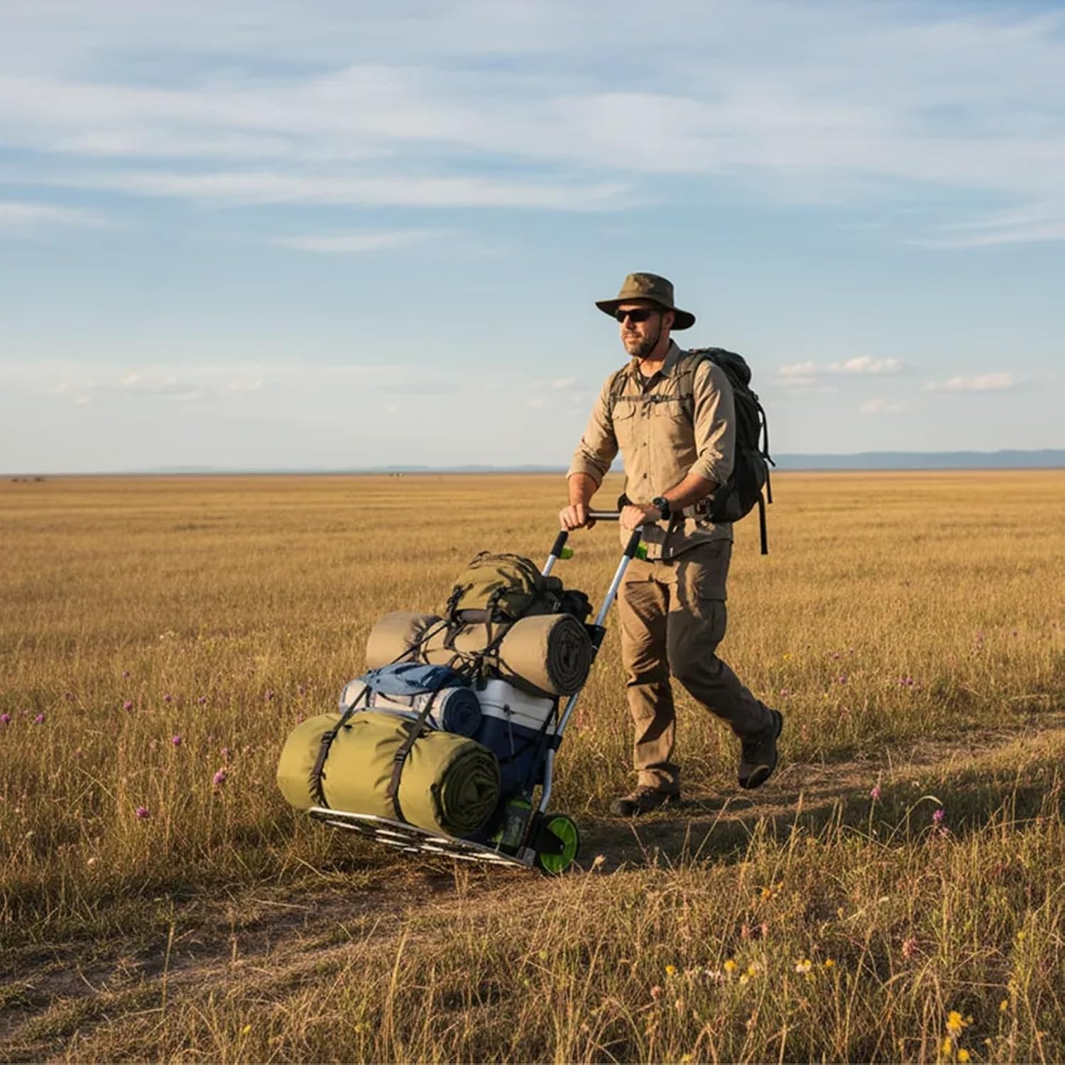 Leeyoung Folding Hand Truck and Dolly,309 lb Capacity Aluminum Portable Cart with Telescoping Handle and PP+EVA Wheels