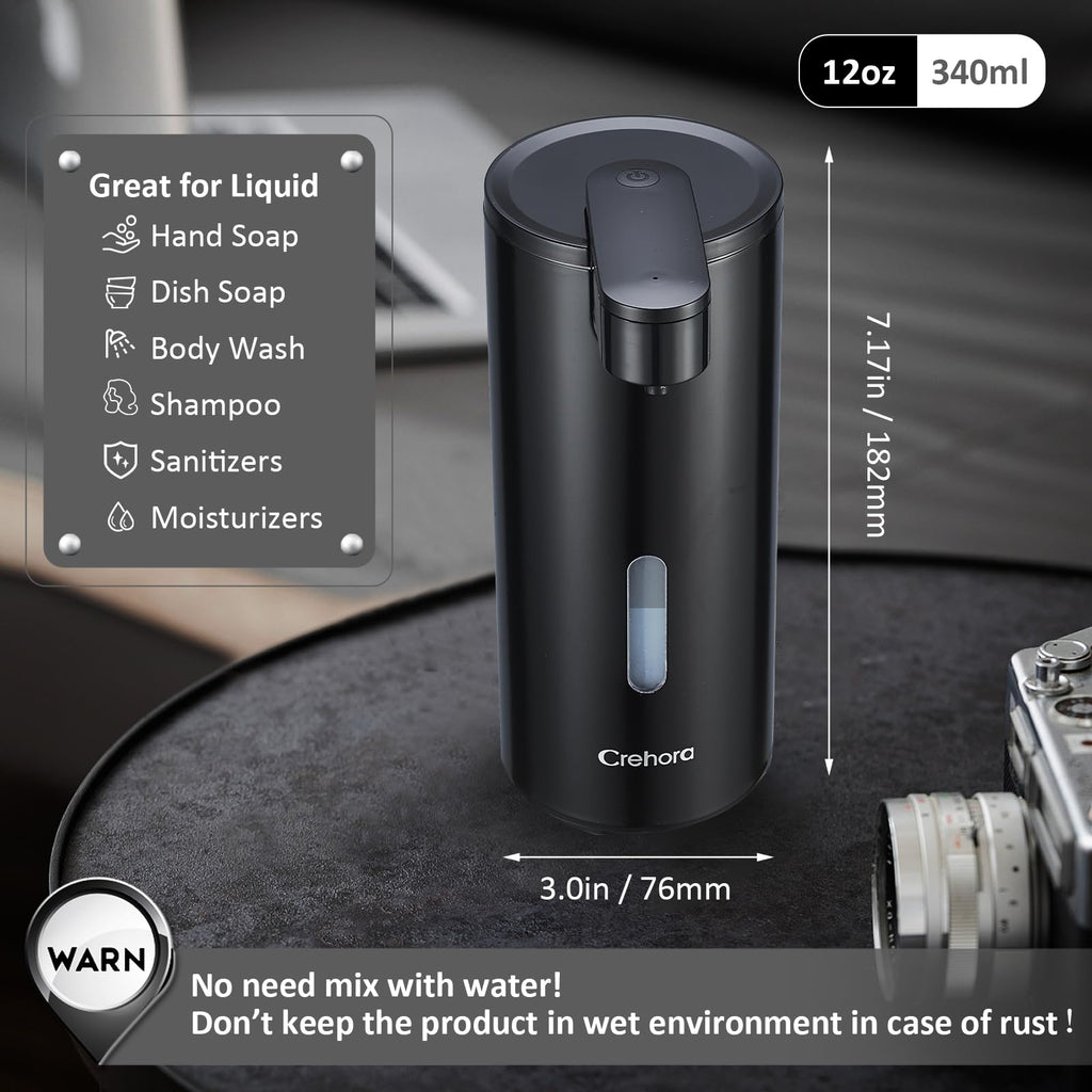 Automatic Soap Dispenser, Automatic Soap Dispenser Touchless, Kitchen & Bathroom, 3 Adjustable Volume for Liquid Soap, Water-Resistant, Hotel, Restaurant and School, Clog-Free, Stainless Steel