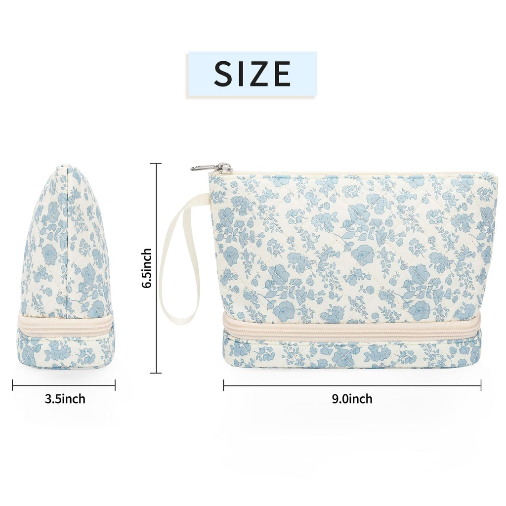 Ethereal Clear Makeup Bag, TSA Travel Makeup Organizer Bag Rose Gold Makeup Bags for Women Small Cosmetic Bag Portable Makeup Bag for Purse