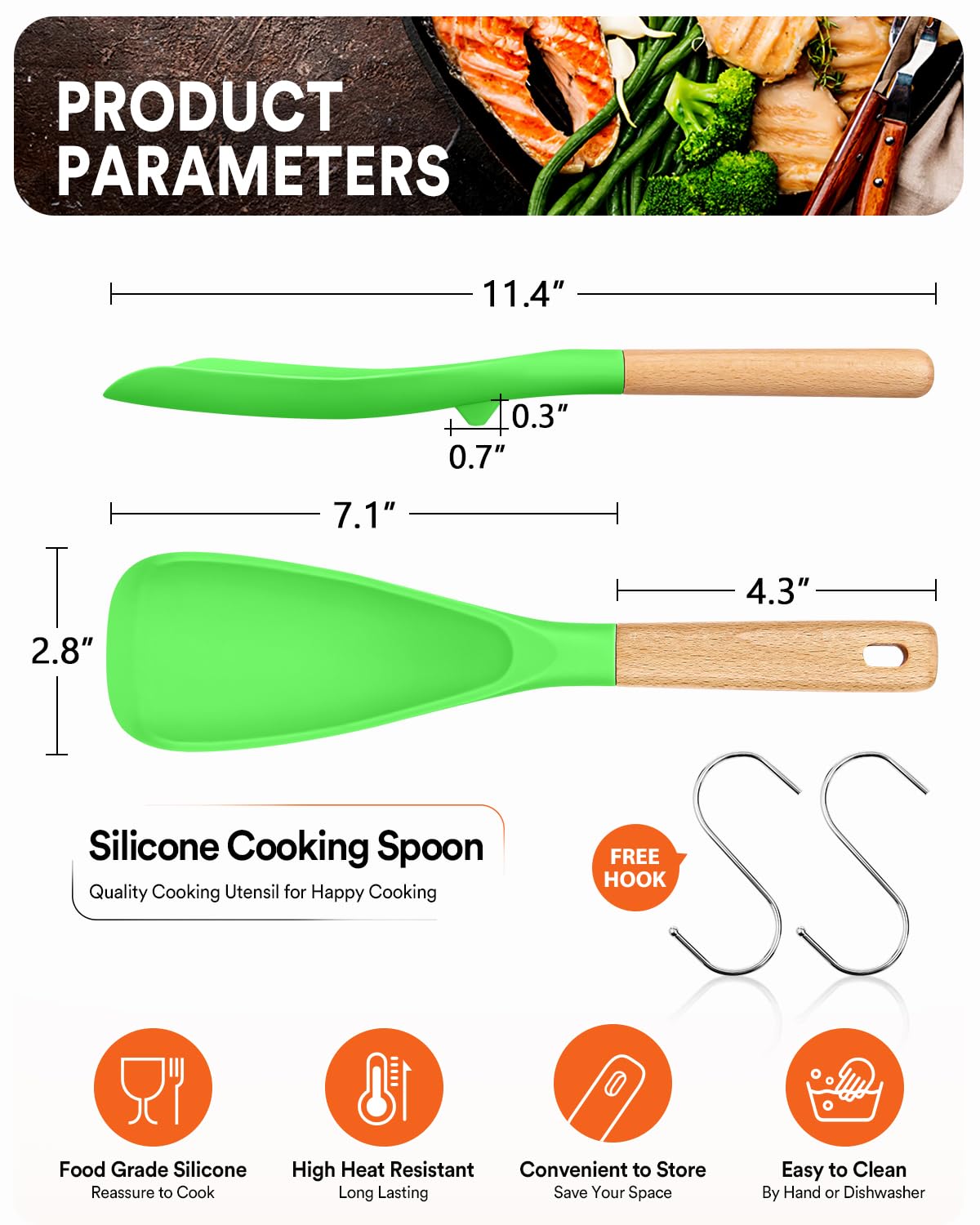 Cooking Spoon for Nonstick Cookwares, Nonstick Safe Cooking Spoon | Protect Your Pans – Gen X Kitchen