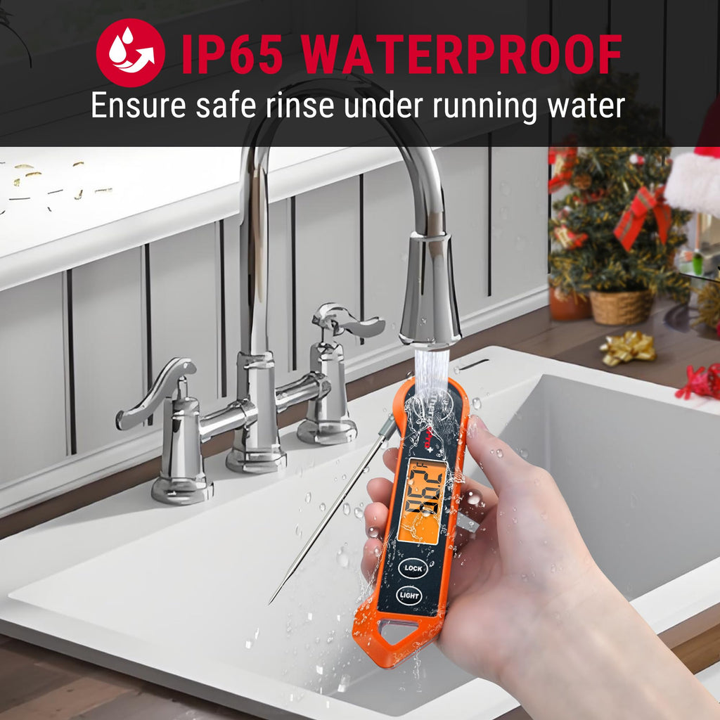 ThermoPro TP19H Waterproof Digital Meat Thermometer for Grilling with Ambidextrous Backlit and Motion Sensing Kitchen Cooking Food Thermometer for BBQ Grill Smoker Oil Fry Candy Thermometer