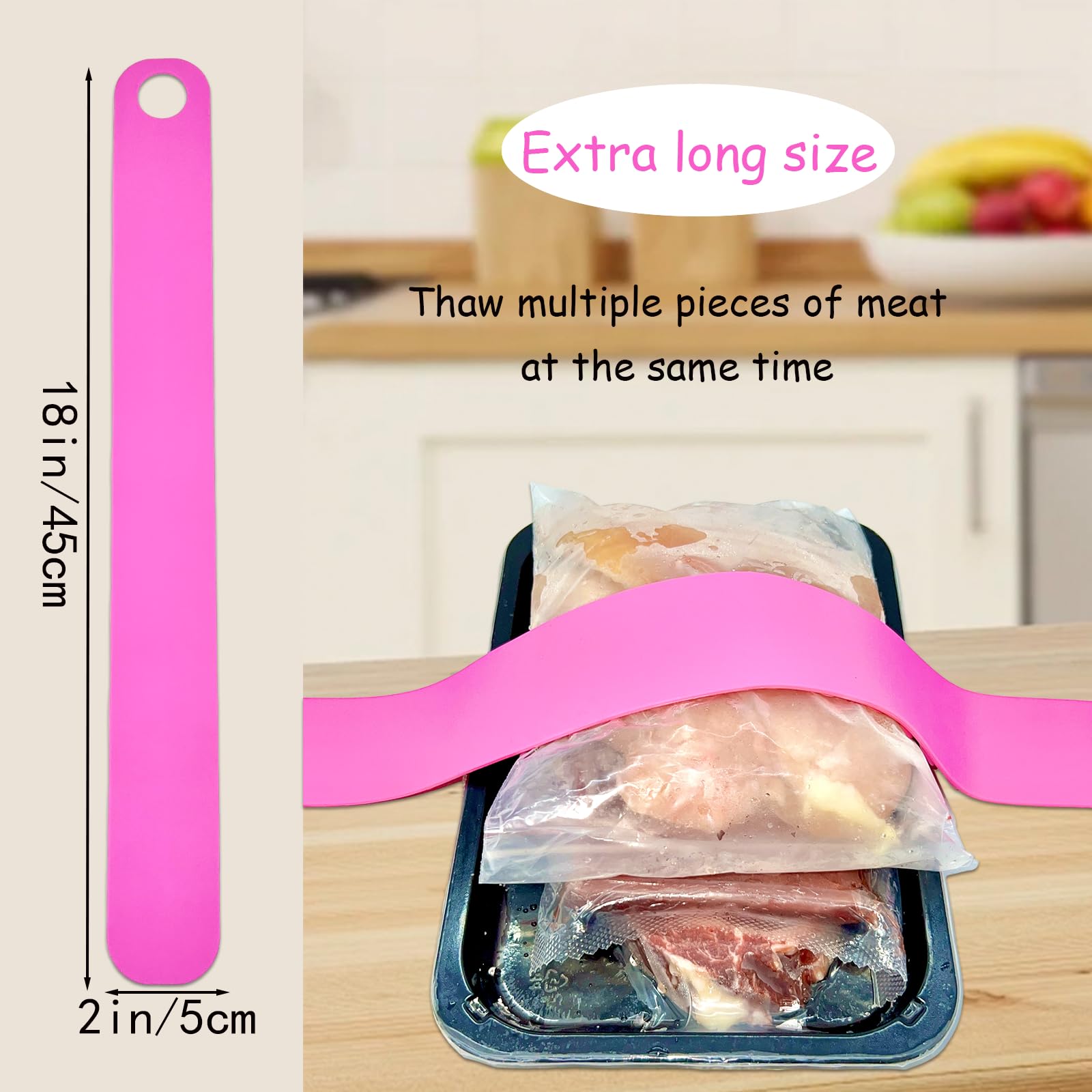Thaw Belt, Silicone Sink Thawing Fixator Belt, Longer Faster & Safer Defrosting Belt for Frozen Meat Fruit and Vegetable, Thaws in Minutes Instead of Hours, Super Suction, no Heat Required (Blue)