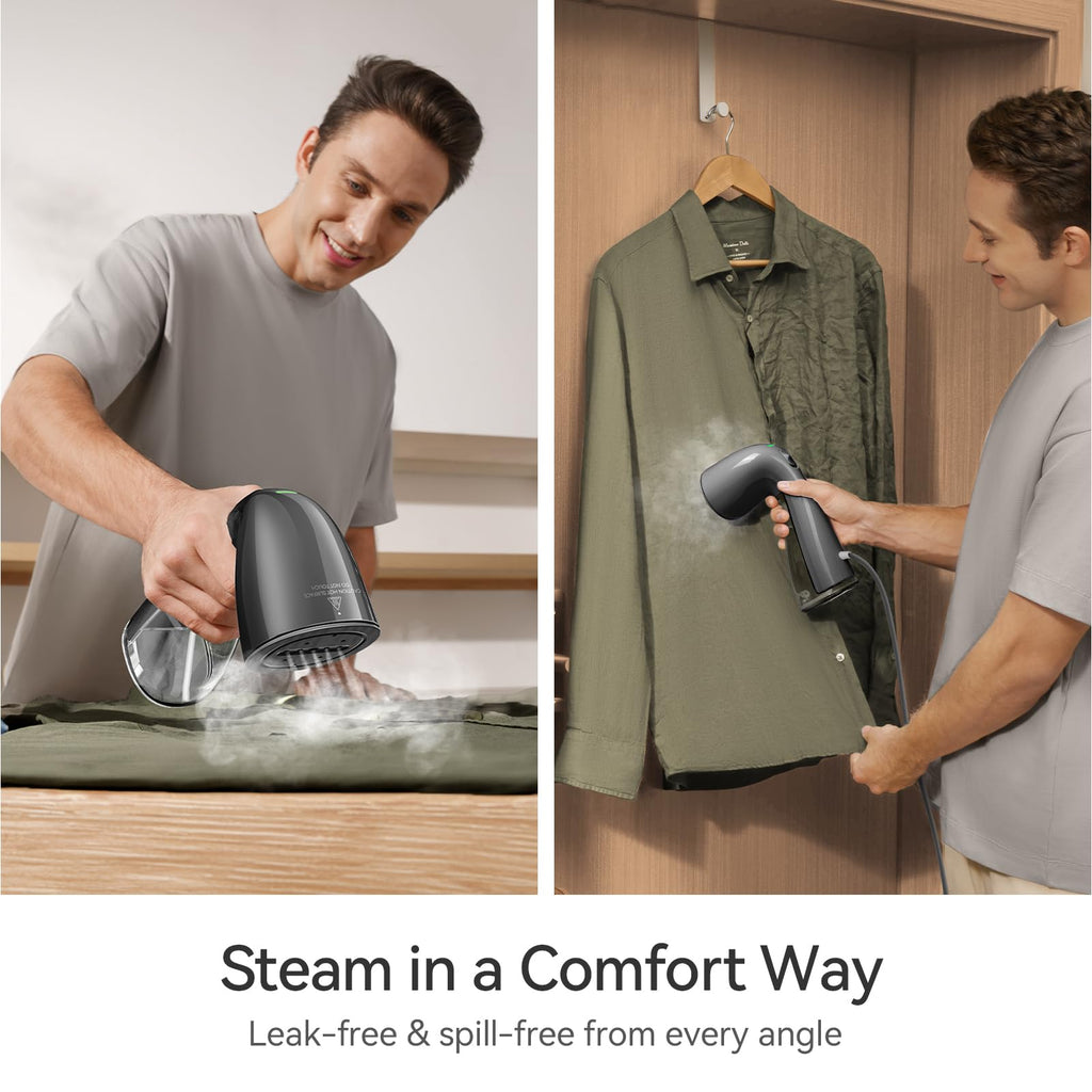 HiLIFE Steamer for Clothes, Portable Handheld Clothing Steamer, 240ml Big Capacity, 700W, Strong Power, Fabric Quick Wrinkle Remover with Brush for Home, Office, Travel (ONLY 120V) -Blue