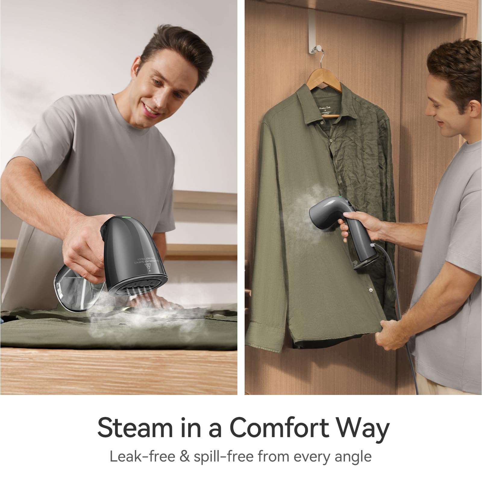 HiLIFE Steamer for Clothes, Portable Handheld Clothing Steamer, 240ml Big Capacity, 700W, Strong Power, Fabric Quick Wrinkle Remover with Brush for Home, Office, Travel (ONLY 120V) -Blue