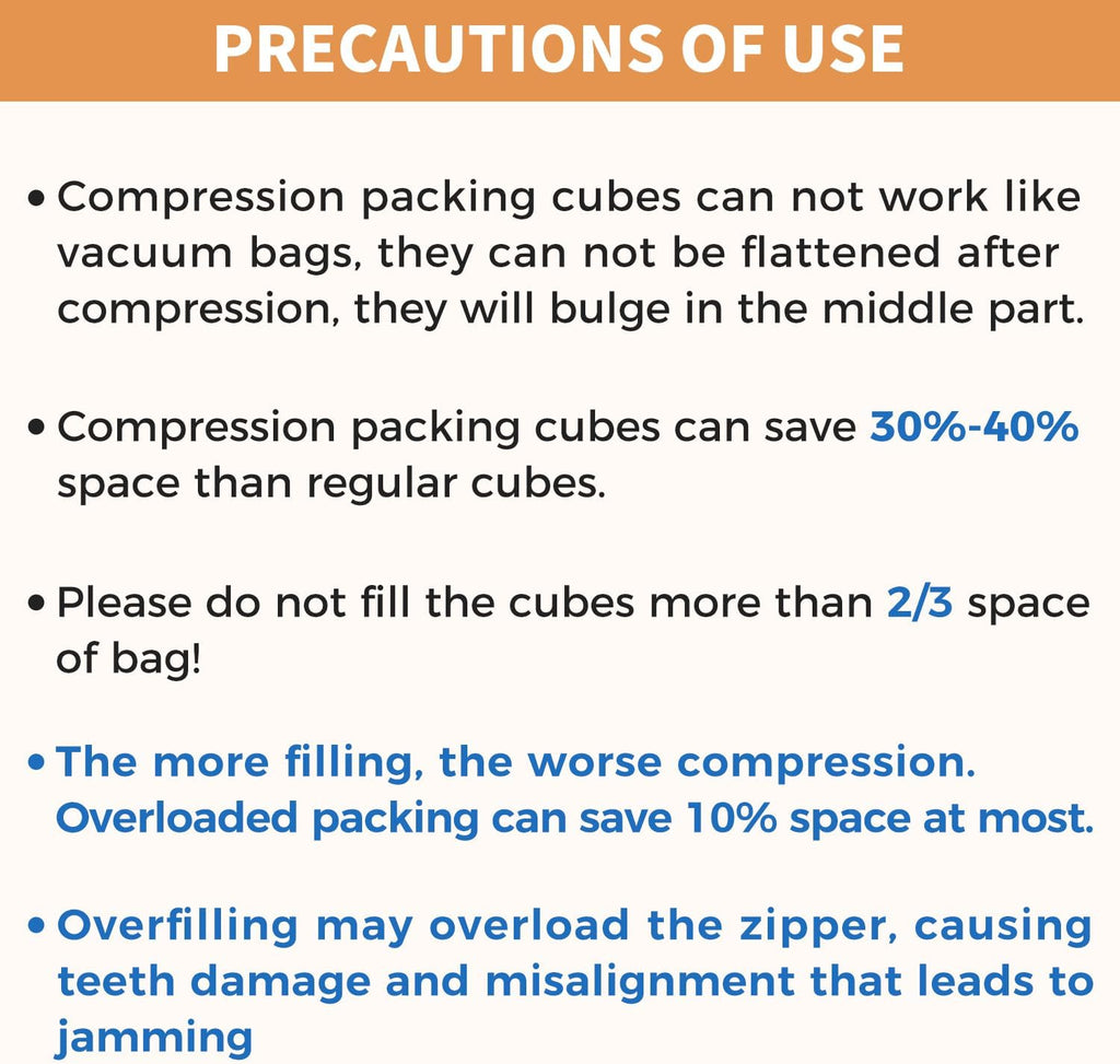 BAGAIL 4 Set/6 Set/8 Set Compression Packing Cubes Travel Accessories Expandable Packing Organizers (Square Mesh, 06-Beige)