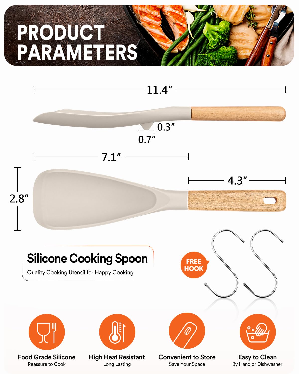 Cooking Spoon for Nonstick Cookwares, Nonstick Safe Cooking Spoon | Protect Your Pans – Gen X Kitchen