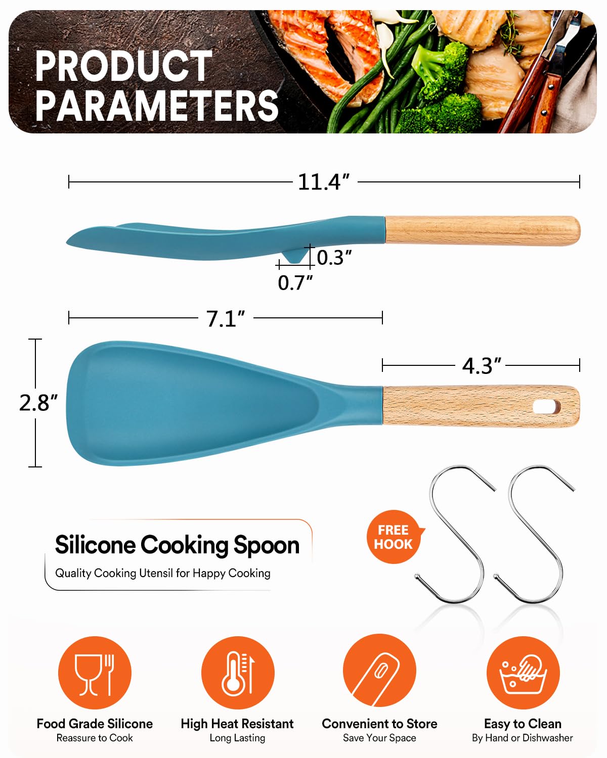Cooking Spoon for Nonstick Cookwares, Nonstick Safe Cooking Spoon | Protect Your Pans – Gen X Kitchen