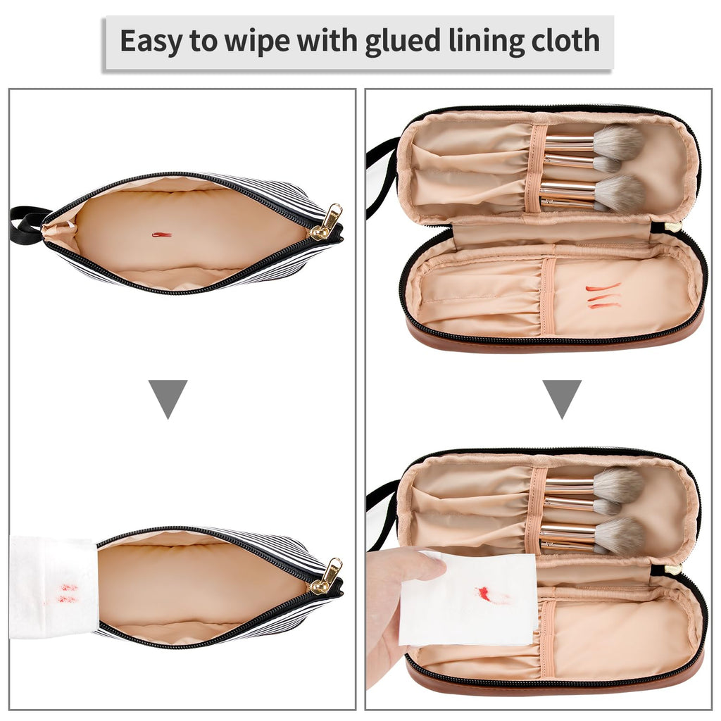 Ethereal Clear Makeup Bag, TSA Travel Makeup Organizer Bag Rose Gold Makeup Bags for Women Small Cosmetic Bag Portable Makeup Bag for Purse