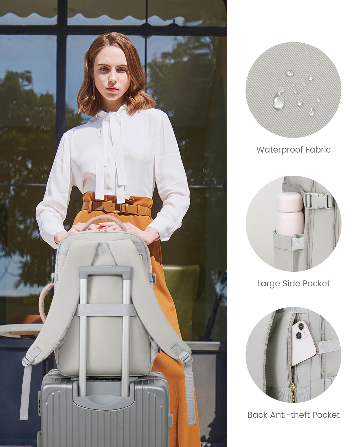 LOVEVOOK Carry On Travel Backpack For Women Men Flight Approved, 40L Personal Item Backpack for Airplanes, Business Weekender Overnight Daypack Fits 17 Inch Laptop, With 2 Packing Cubes, Black