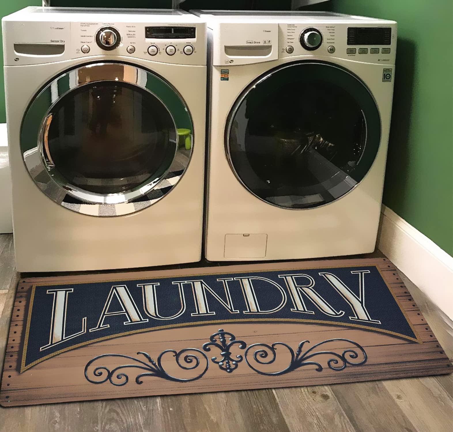 UKELER Laundry Room Rug Runner, Farmhouse Laundry Mats for Washroom Laundry Room Bathroom Kitchen, Non Slip Anti Fatigue Laundry Rugs 48''x20''