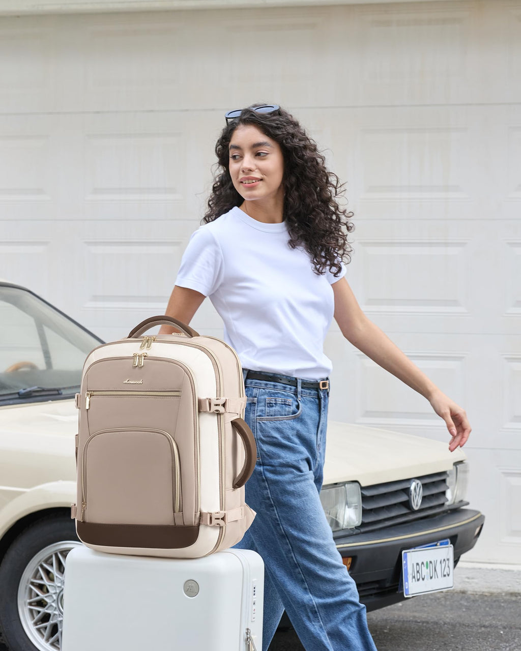 LOVEVOOK Carry On Travel Backpack For Women Men Flight Approved, 40L Personal Item Backpack for Airplanes, Business Weekender Overnight Daypack Fits 17 Inch Laptop, With 2 Packing Cubes, Black