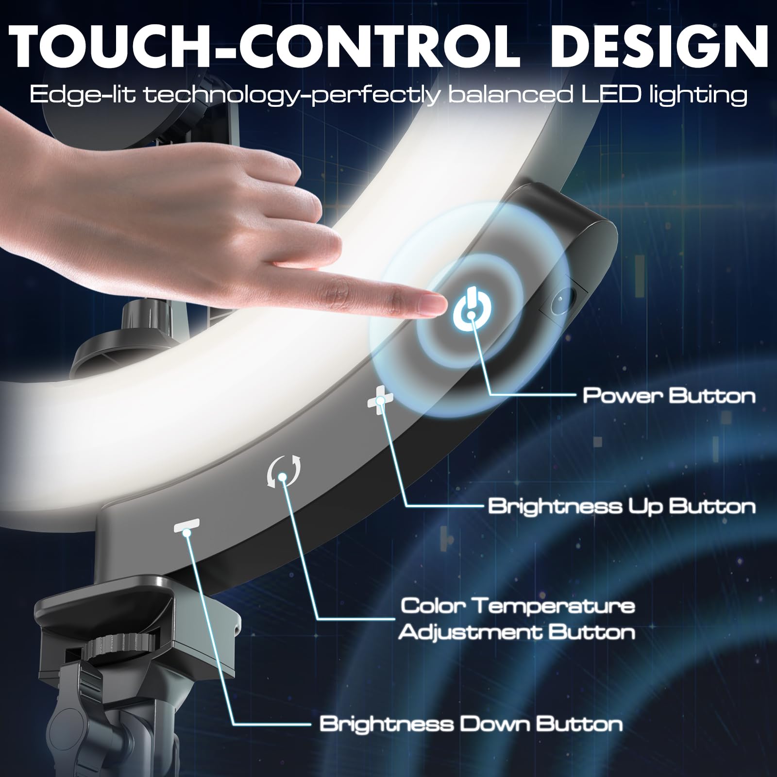 UBeesize 12'' Selfie Ring Light with 62’’ Tripod Stand for Video Recording, Live Streaming(YouTube, Instagram, TIK Tok), Compatible with Phones, Cameras and Webcams