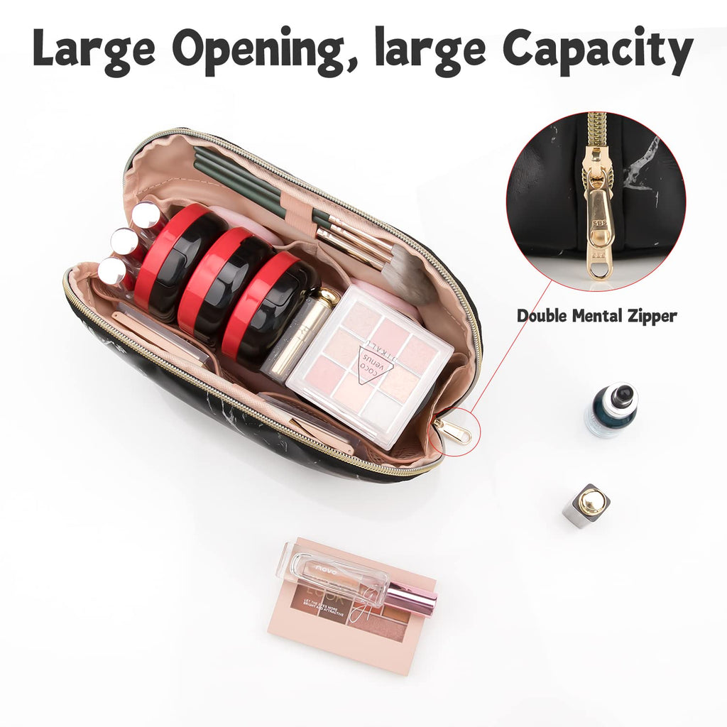 Ethereal Clear Makeup Bag, TSA Travel Makeup Organizer Bag Rose Gold Makeup Bags for Women Small Cosmetic Bag Portable Makeup Bag for Purse