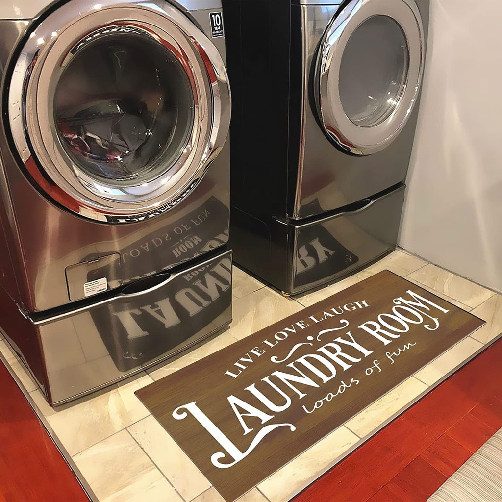 UKELER Laundry Room Rug Runner, Farmhouse Laundry Mats for Washroom Laundry Room Bathroom Kitchen, Non Slip Anti Fatigue Laundry Rugs 48''x20''