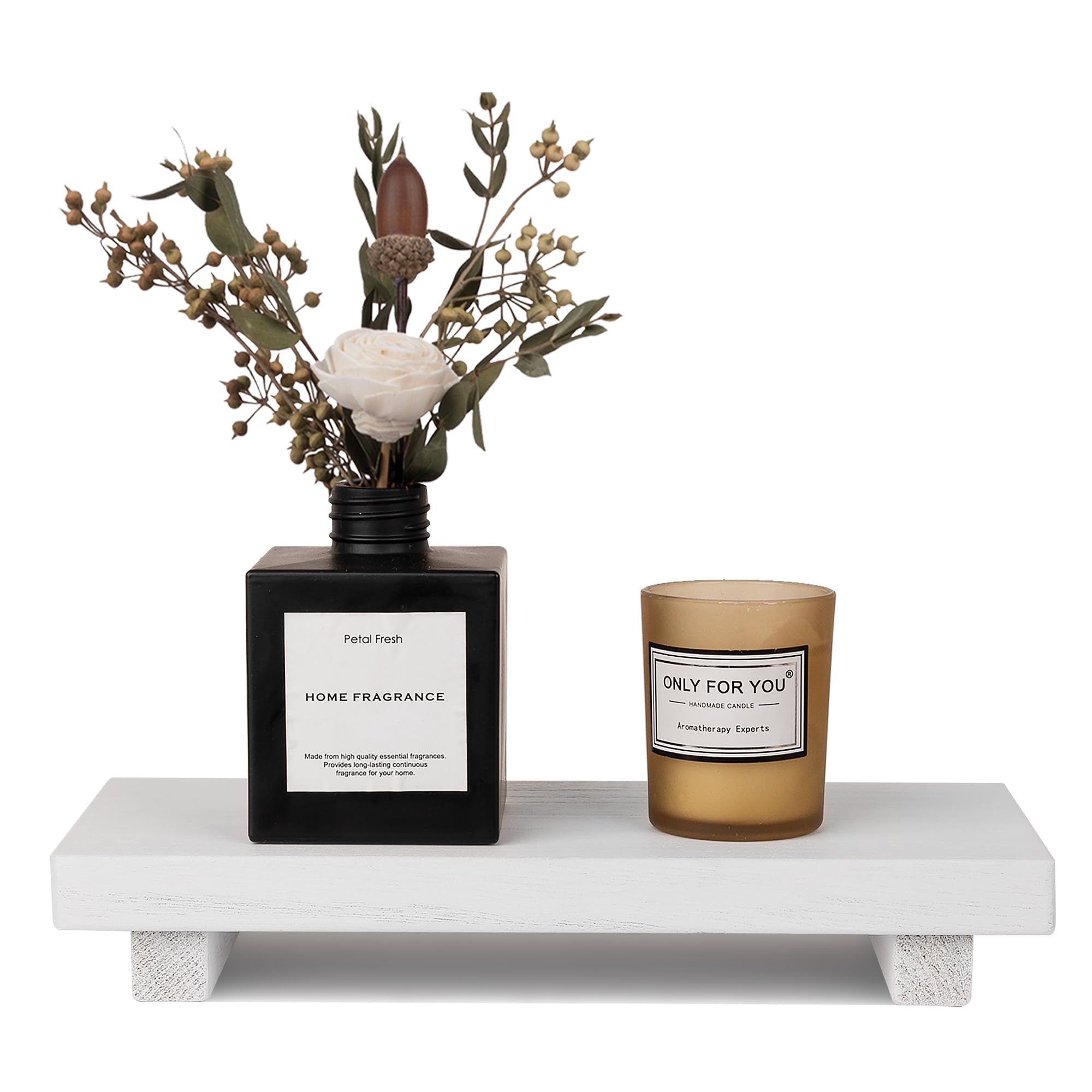 zoocatia Small Wood Tray Pedestal Stand Farmhouse Bathroom Decor Decorative Wooden Riser Kitchen Soap Dish Holder for Vanity, Counter, Sink, 9" x 5.9" - Black