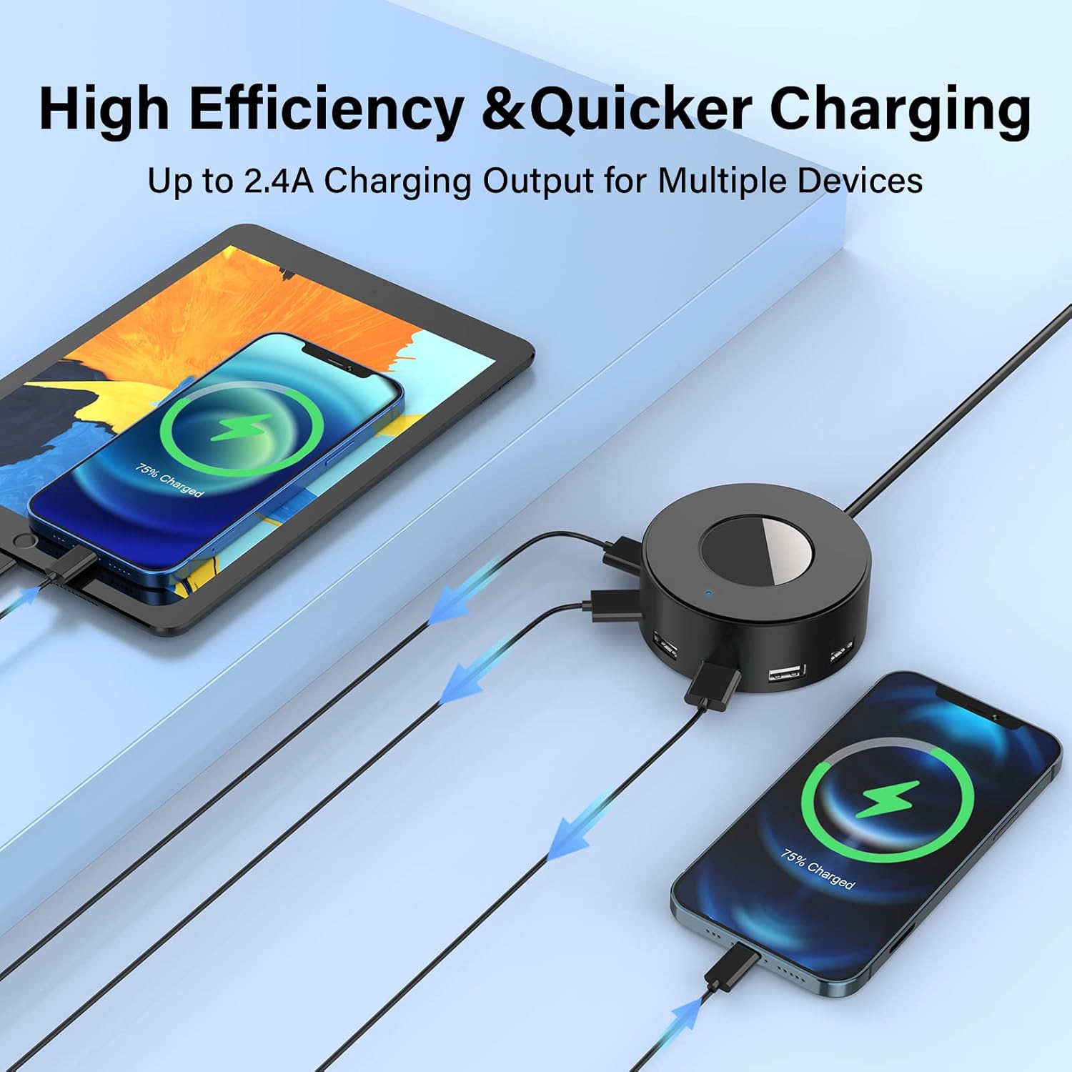 Getop 2 in 1 for MagSafe Magnetic Wireless Charger Pad & Stand for iPhone 12-17(All Series) with 6.6Ft USB-C Woven Charging Cable, Gifts for Men and Women (Black)