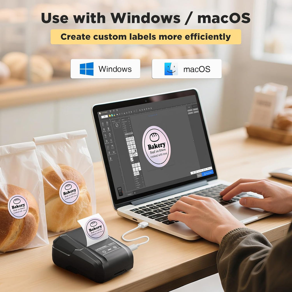 SUPVAN T50M Pro Bluetooth Label Maker Machine with Tape, Wide Waterproof Label, Versatile App with 40 Fonts and 650+ Icons, Inkless Labeler for Home, Kitchen, School, Office Organization, Black