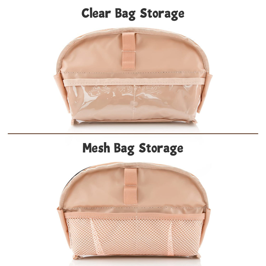 Ethereal Clear Makeup Bag, TSA Travel Makeup Organizer Bag Rose Gold Makeup Bags for Women Small Cosmetic Bag Portable Makeup Bag for Purse