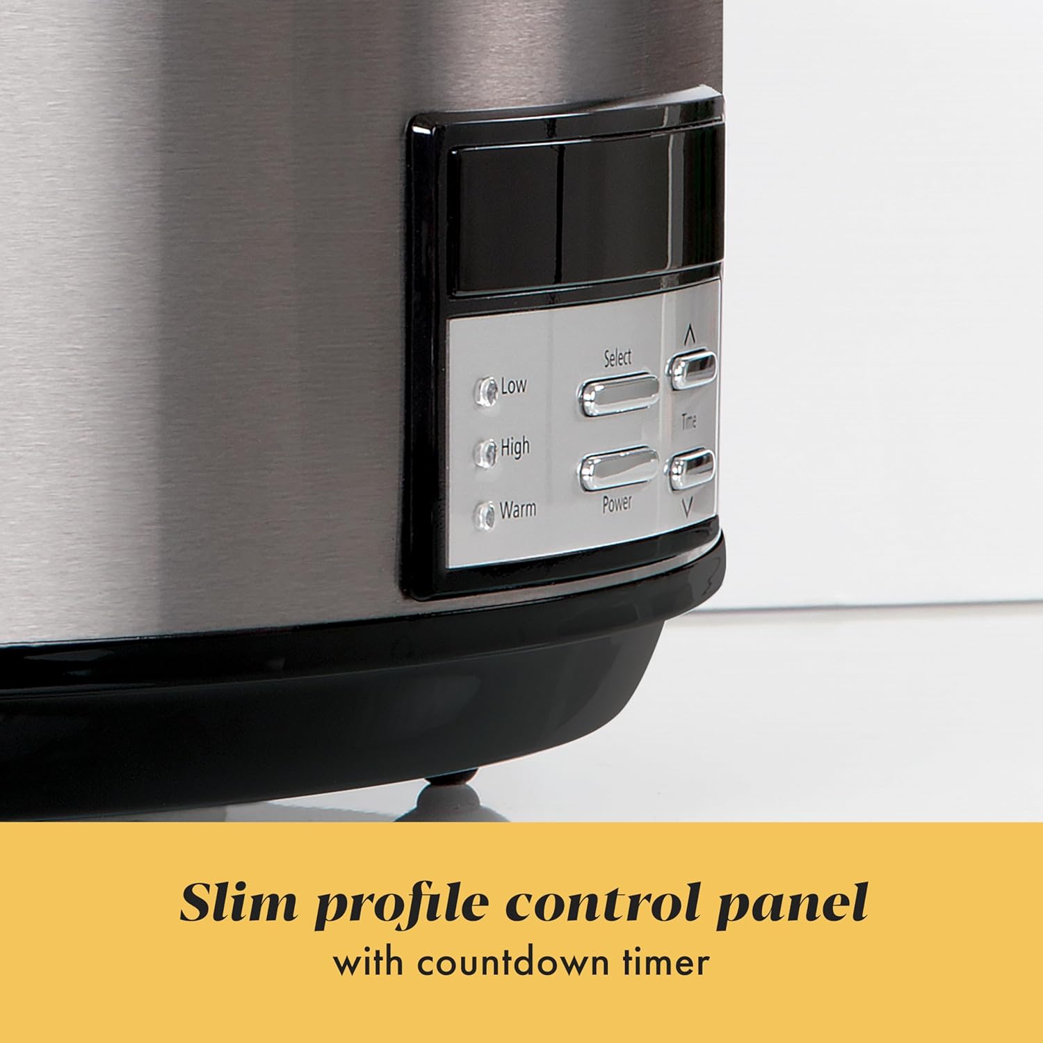 Crock-Pot Large 8-Quart Programmable Slow Cooker with Auto Warm Setting Black Stainless Steel