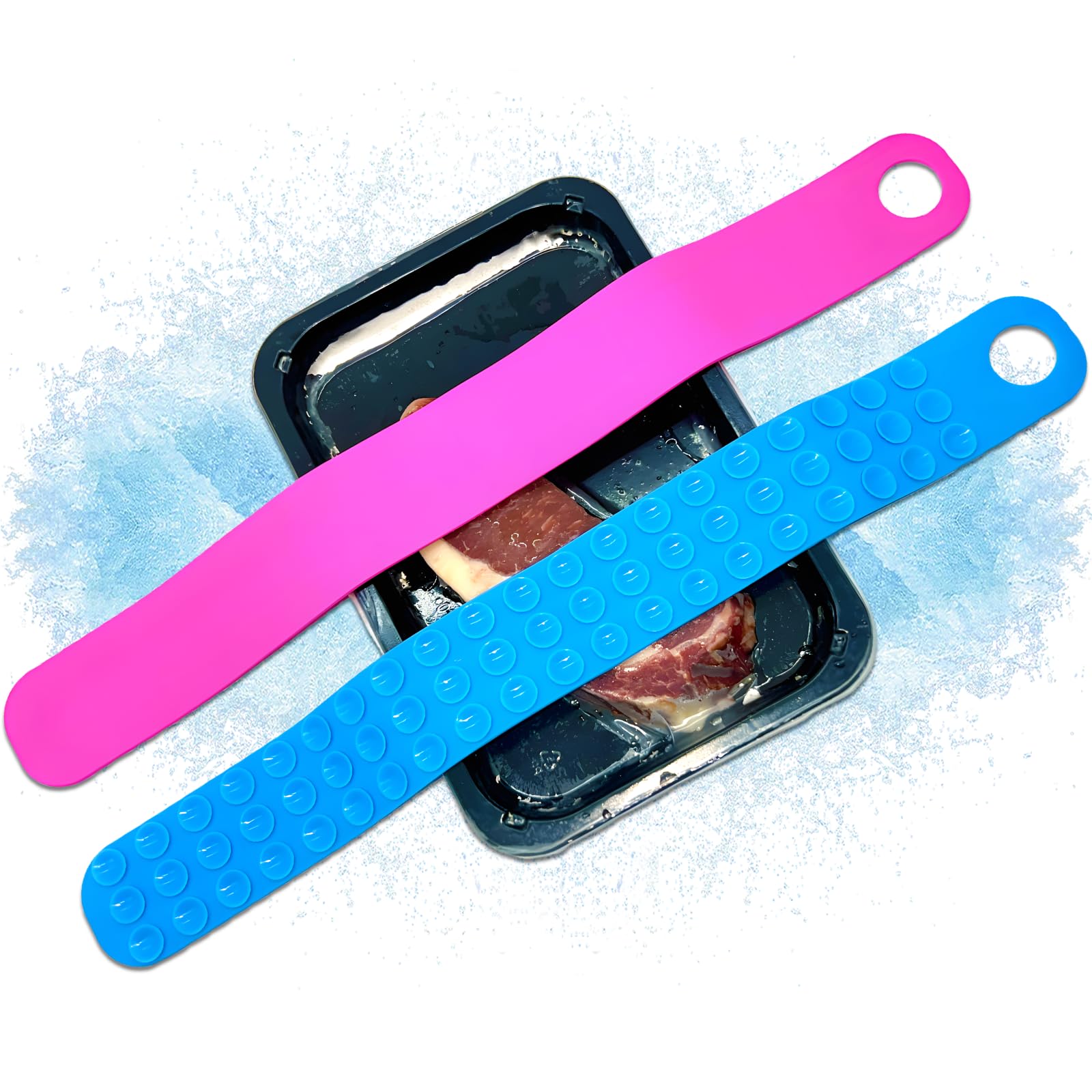 Thaw Belt, Silicone Sink Thawing Fixator Belt, Longer Faster & Safer Defrosting Belt for Frozen Meat Fruit and Vegetable, Thaws in Minutes Instead of Hours, Super Suction, no Heat Required (Blue)