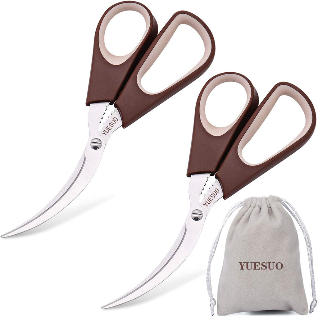 Kitchen Shears Scissors By LEZIFU Crab Crackers and Tools, Large - 8.45"L,Crab Legs, King Crab, Lobster, Shellfish, Prawns,Crawfish(Pack of 2)