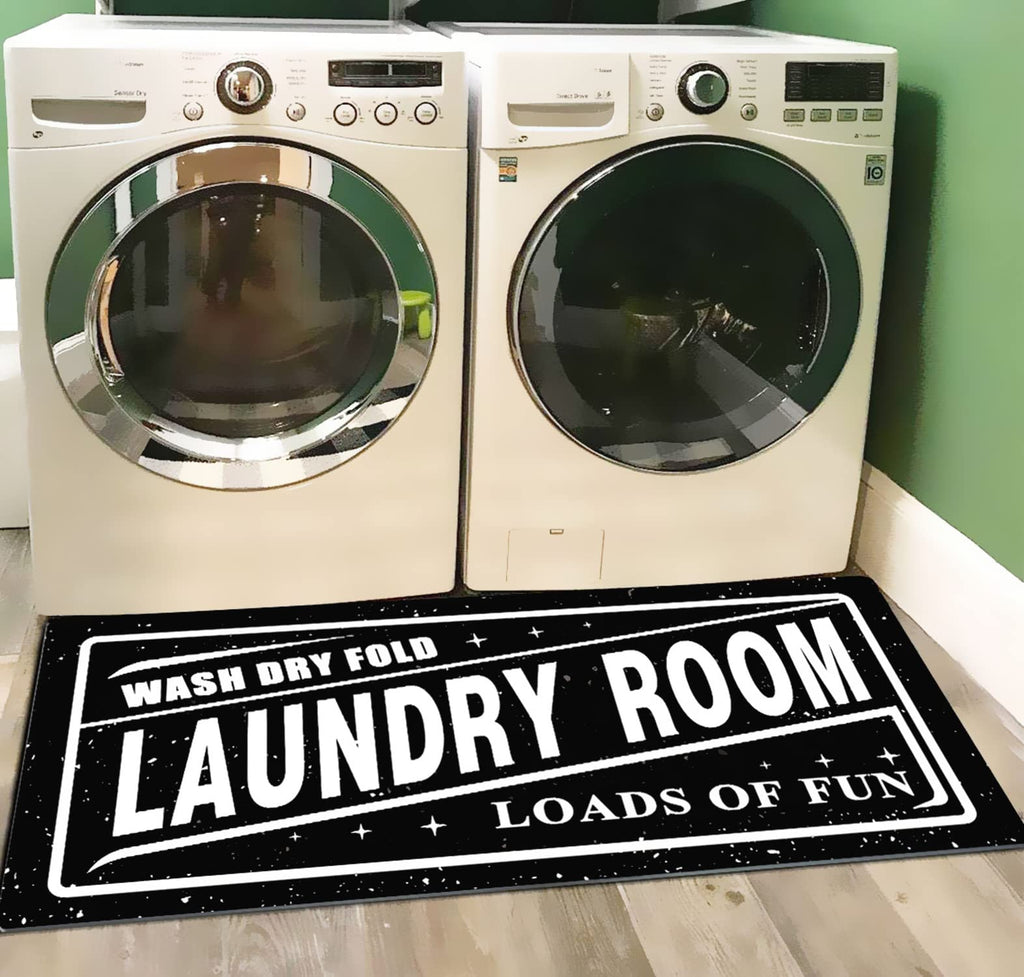 UKELER Laundry Room Rug Runner, Farmhouse Laundry Mats for Washroom Laundry Room Bathroom Kitchen, Non Slip Anti Fatigue Laundry Rugs 48''x20''