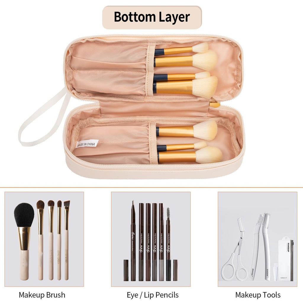 Ethereal Clear Makeup Bag, TSA Travel Makeup Organizer Bag Rose Gold Makeup Bags for Women Small Cosmetic Bag Portable Makeup Bag for Purse