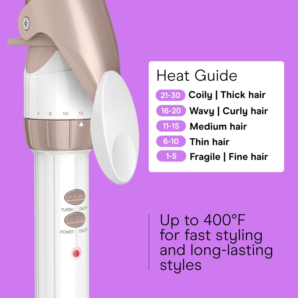 Conair Double Ceramic 1 ¼-Inch Curling Iron, 1 ¼-Inch Barrel Creates Loose Curls, Hair Curler for Use on Medium & Long Hair, White/Rose Gold