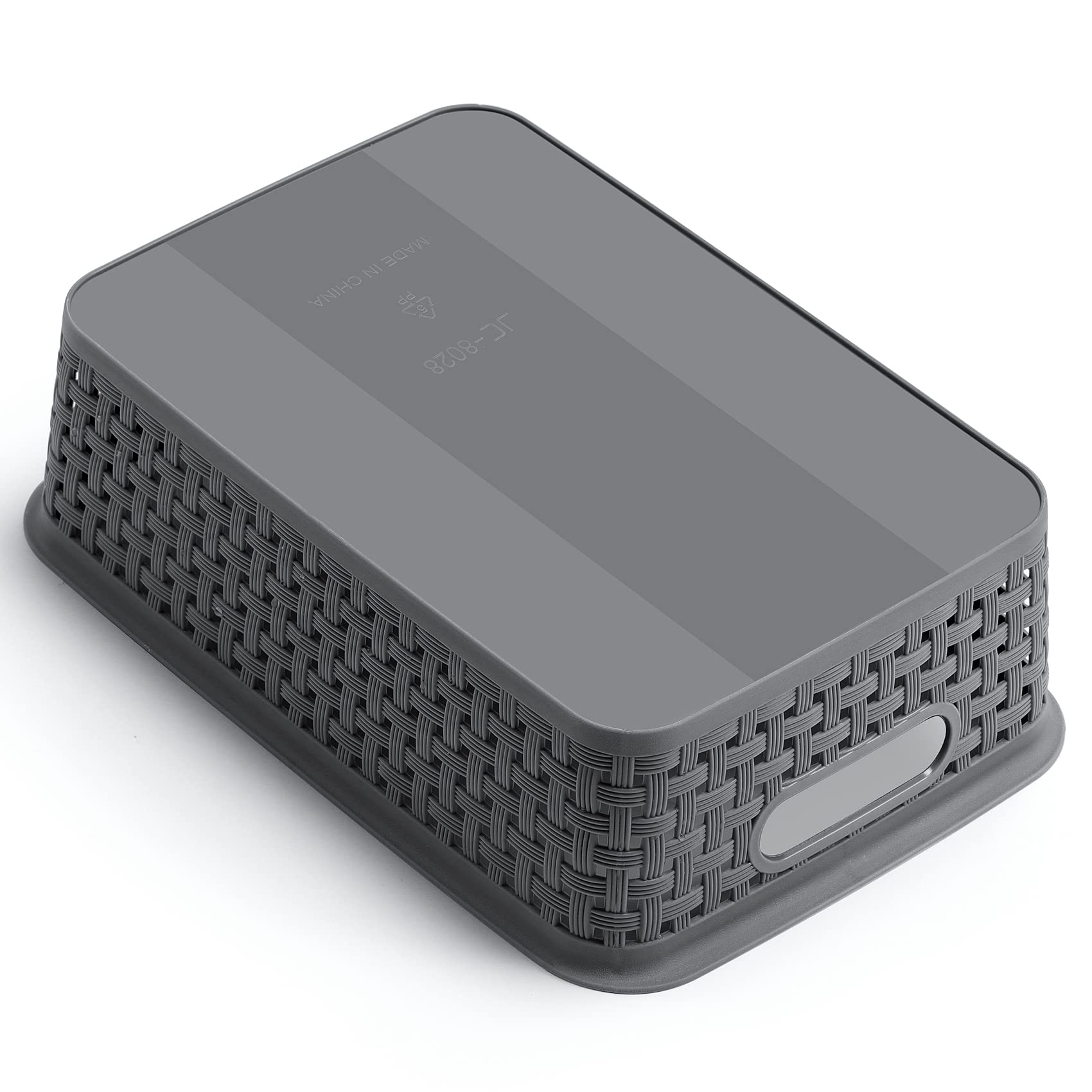 [ 12 Pack ] Plastic Storage Baskets - Small Pantry Organization and Storage Bins - Household Organizers for Laundry Room, Bathrooms, Bedrooms, Kitchens, Cabinets, Countertops, Under Sink or On Shelve