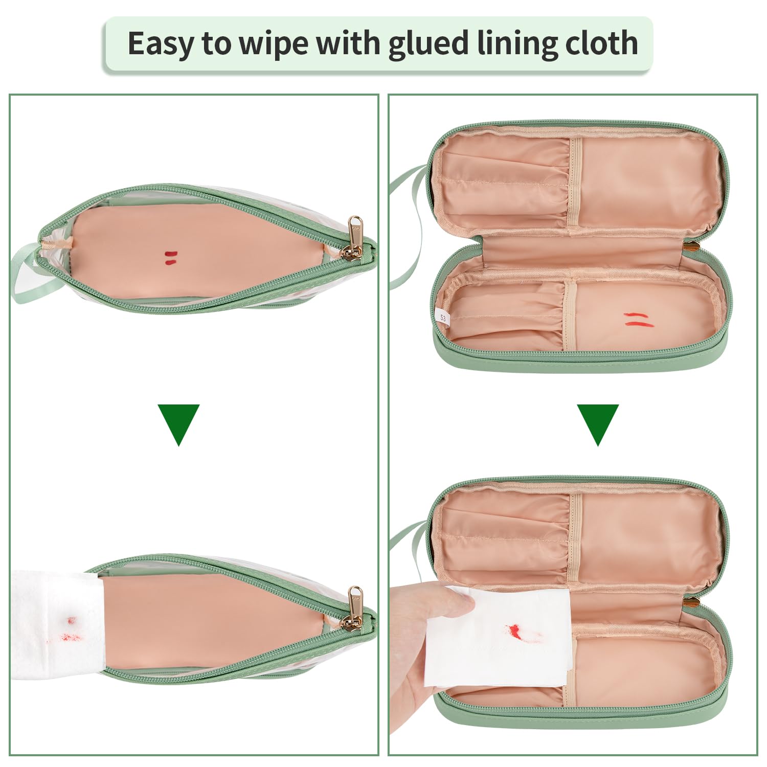 Ethereal Clear Makeup Bag, TSA Travel Makeup Organizer Bag Rose Gold Makeup Bags for Women Small Cosmetic Bag Portable Makeup Bag for Purse